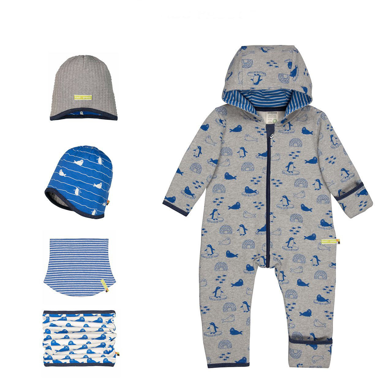 Téli Designer gyerekruha kollekció ötlet kék-szürke