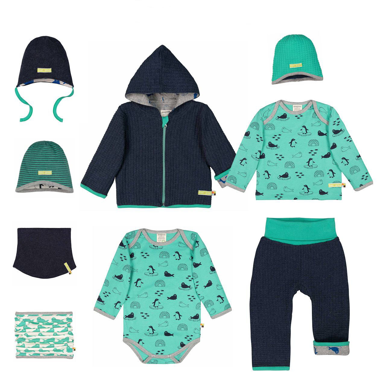 Téli Designer gyerekruha kollekció ötlet Kék-zöld