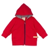 Kép 1/2 - Kapucnis, zipzáras baba pulóver piros színben