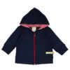 Kép 1/2 - Kapucnis, zipzáras gyerek pulóver sötétkék színben